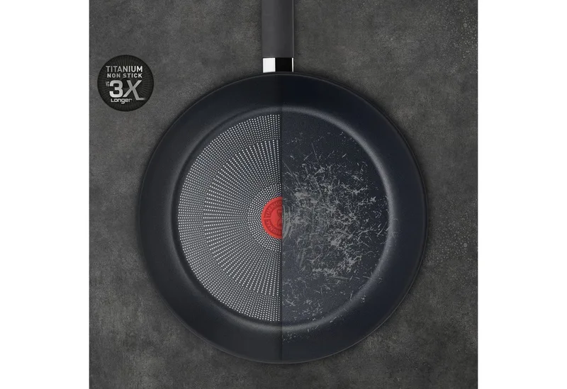 Titanium Force Koekenpan 28 cm - Duurzame Anti-aanbaklaag de Tefal en Noir – photo produit 3 sur 5