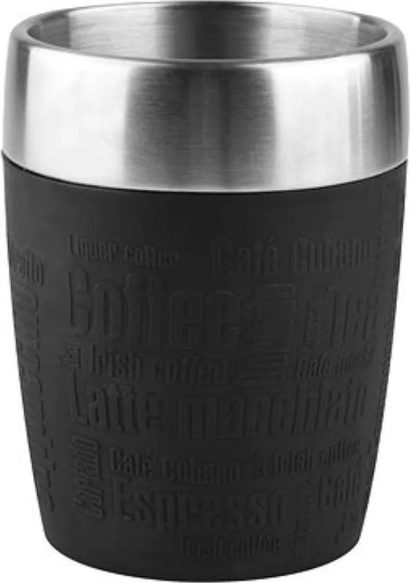 Travel Cup Thermofles - 200ml - RVS - Dubbelwandig - Voor Warme en Koude Dranken von Tefal in Schwarz – Produktfoto