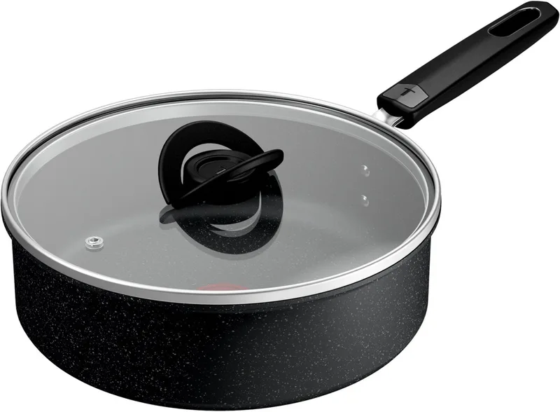 Ultimate - Hapjespan - Ø24 cm - Met Deksel - Geschikt voor Inductie - Anti-aanbaklaag - Geschikt voor gebruik met metalen spatels fra Tefal i Sort – produktbillede