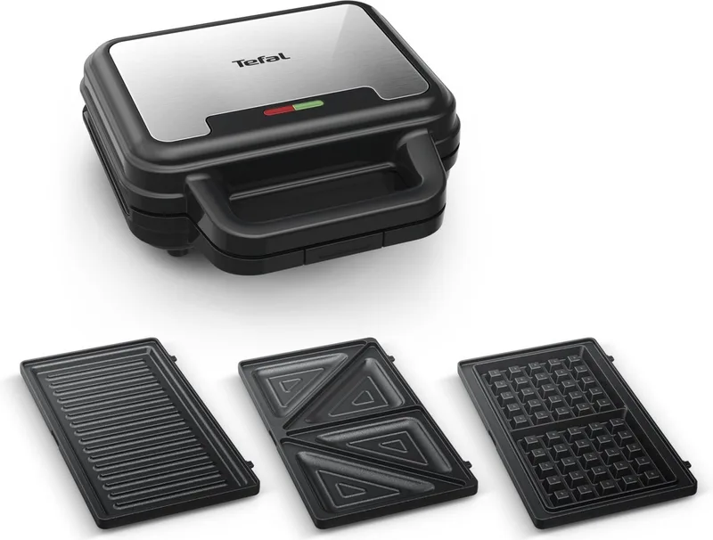 UltraCompact 3in1 SW383D Wafelijzer, Tosti-ijzer & Contactgrill - Verwisselbare platen - Anti-aanbaklaag - Verticaal Opbergen - 700W von Tefal in Schwarz – Produktfoto