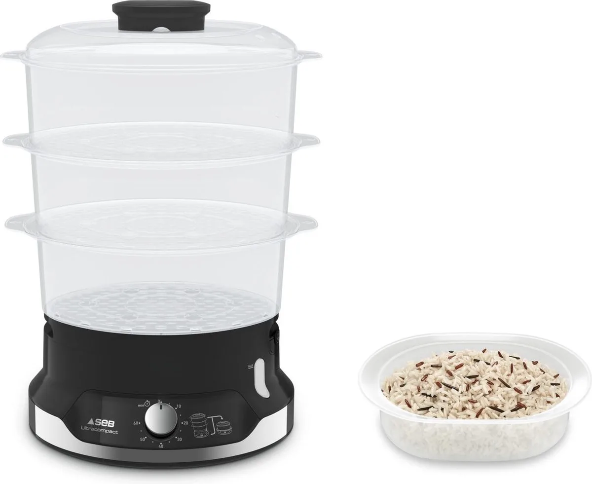 Ultracompact VC2048 - Stoomkoker - 3 Schalen - Compact - 900W van Tefal in Zwart – productfoto