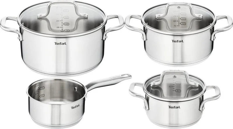 Virtuoso E492S7 - Set 4-delig (steelpan 16 + kookpan 16/20/24) de Tefal en Argent – photo produit