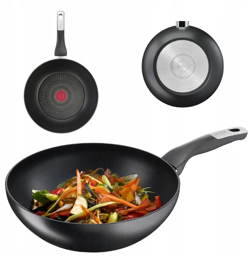 Wokpan 22 cm - Inductie, Anti-aanbaklaag, Thermo-Signaal by Tefal in Black – product photo