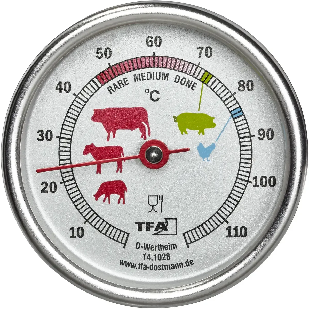 braadthermometer van roestvrij staal 14.1028 van TFA Dostmann – productfoto