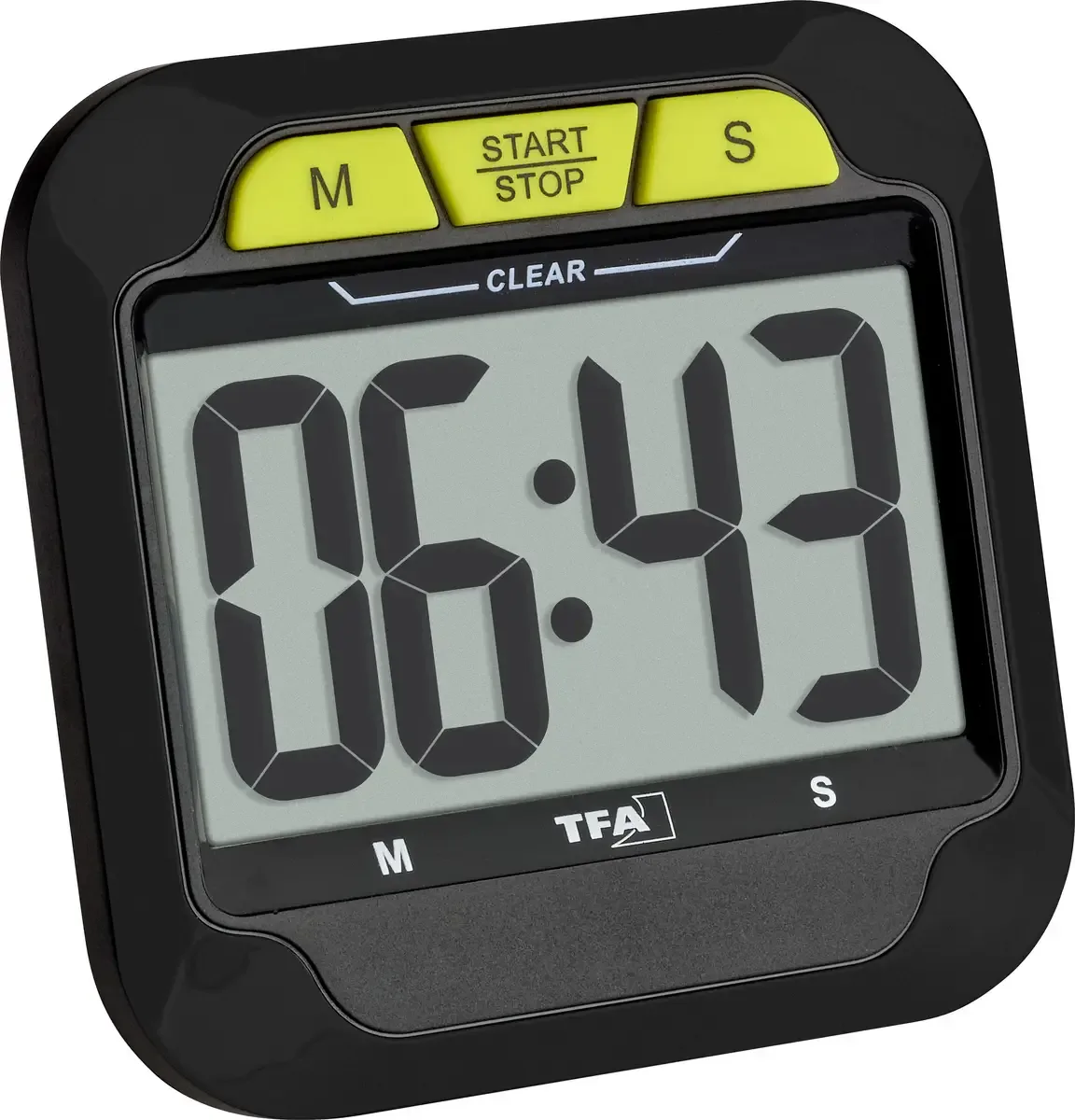 Digitaler Timer und Stoppuhr mit großen Ziffern Minuteur numérique van TFA Dostmann in Zwart – productfoto