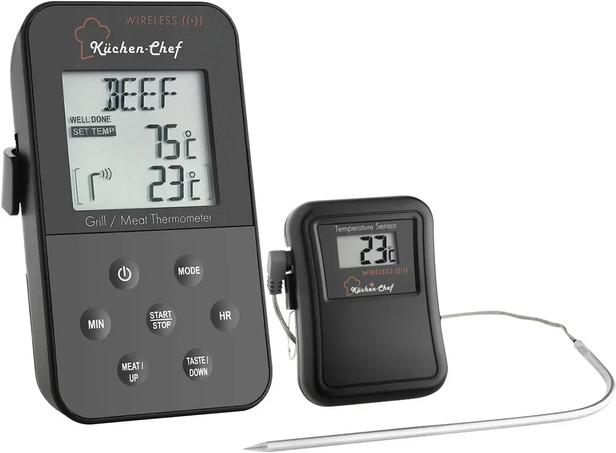 Dostmann 14.1504 Barbecuethermometer Kabelsensor, Alarm, Met timer, Bewaking van kerntemperatuur Langzaam garen, Varken, Rund, Hert, Kalkoen, Lam, Konijn van TFA Dostmann – productfoto