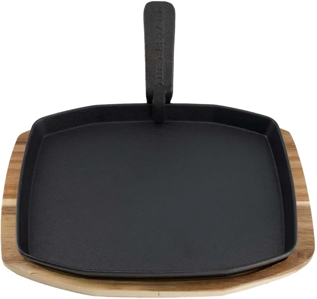 Sizzling Plate & Holder (24x32cm) - skillet met serveerplank