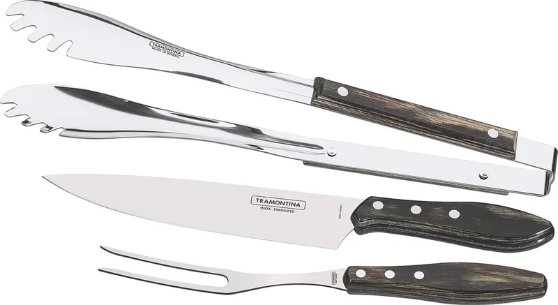 BBQ Grill Set 3 elementen van Tramontina in Zilver – productfoto