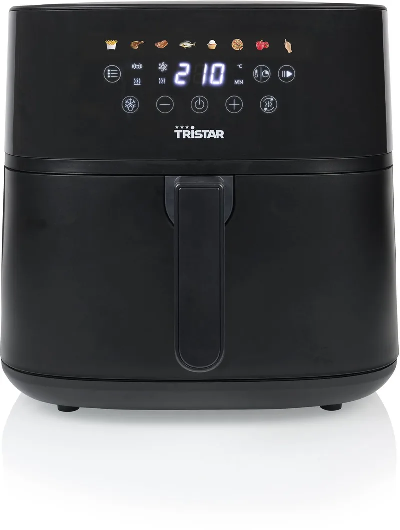 Airfryer 8 Liter – 2000W – Digitale Airfryer met LED Touchscreen – 8 Programma’s – PFAS-vrije Antiaanbaklaag – Tristar FR-9071 by Tristar in Black – product photo
