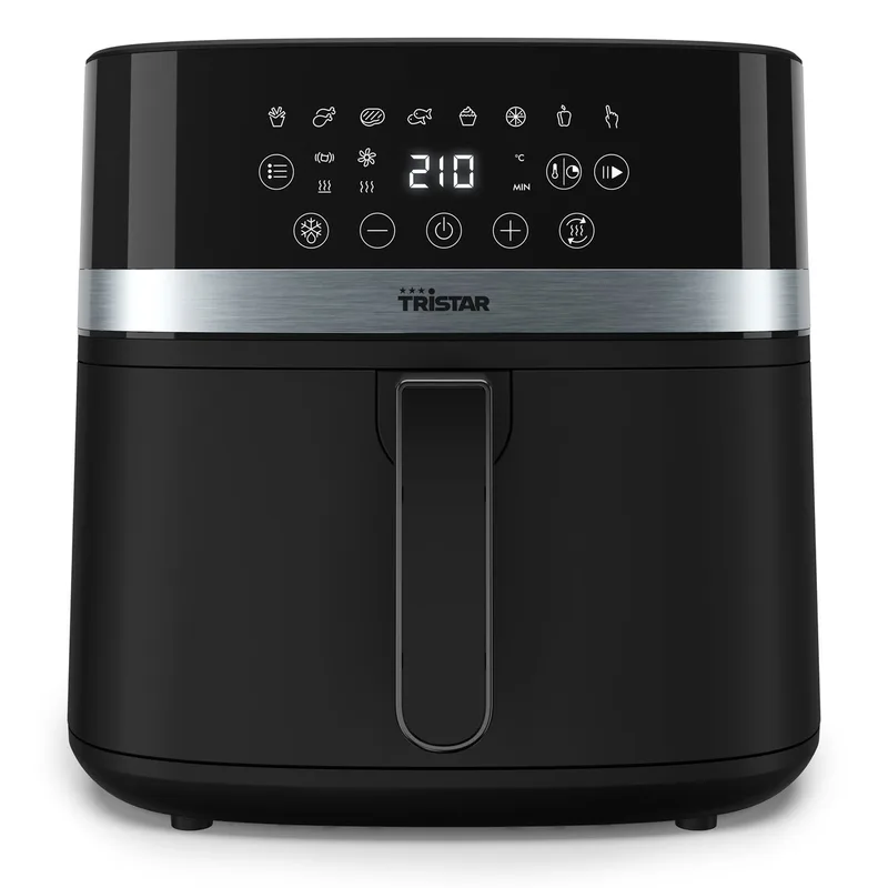 Airfryer FR-9418 - 8L - Grote Capaciteit XXL - PFAS Vrij - 7 programma's - Warmhoudfunctie - 2000 Watt by Tristar in Black – product photo