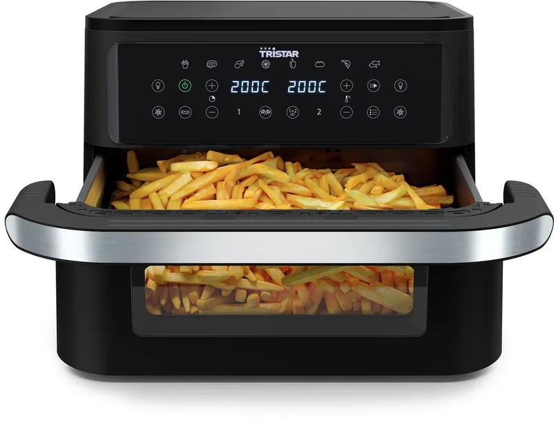 Airfryer FR-9432 - 10L - Dual Zone Flex - Kijkvenster - 8 voorprogramma's - Snackverdeler - 2800W by Tristar in Black – product photo