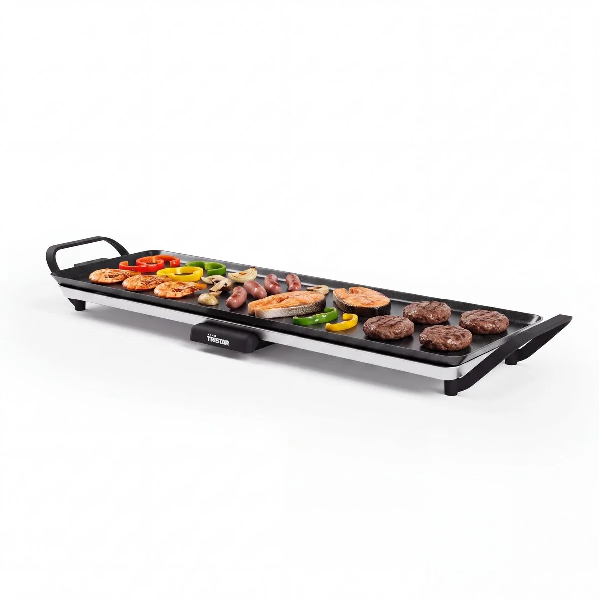 Bakplaat - BP-2668 - 1800W - Gourmet, Grillplaat L 70x23cm - 6-8 personen van Tristar in Zwart – productfoto
