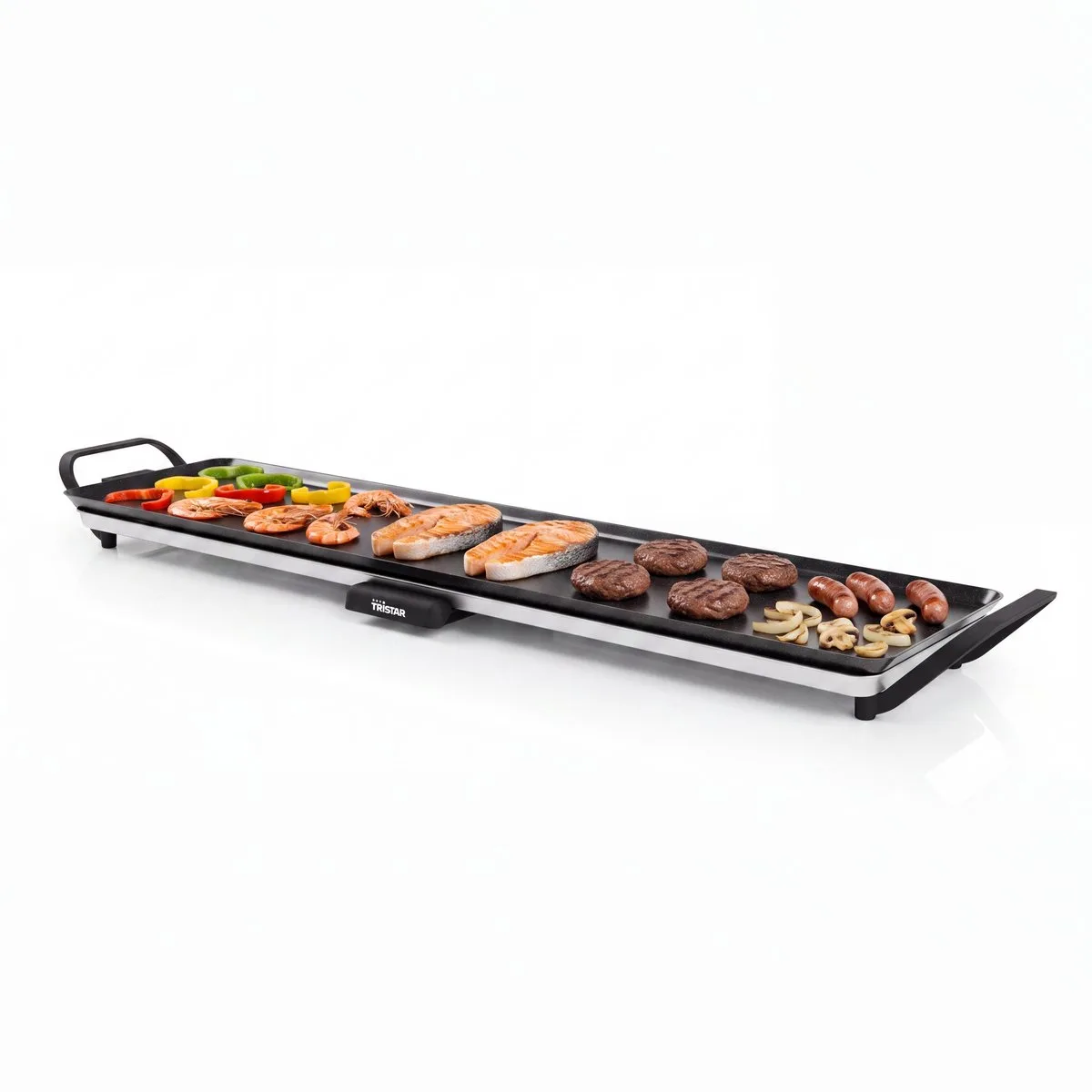Bakplaat - BP-2669 - 1800W - Gourmet, Grillplaat XL 90x23cm - 8-10 personen van Tristar in Zwart – productfoto