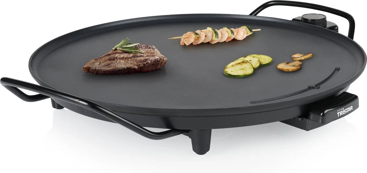 Bakplaat - BP-2787 - 2000W - Gourmet, Cirkle grill Ø40cm - 4 personen - PFAS-Vrij van Tristar in Zwart – productfoto