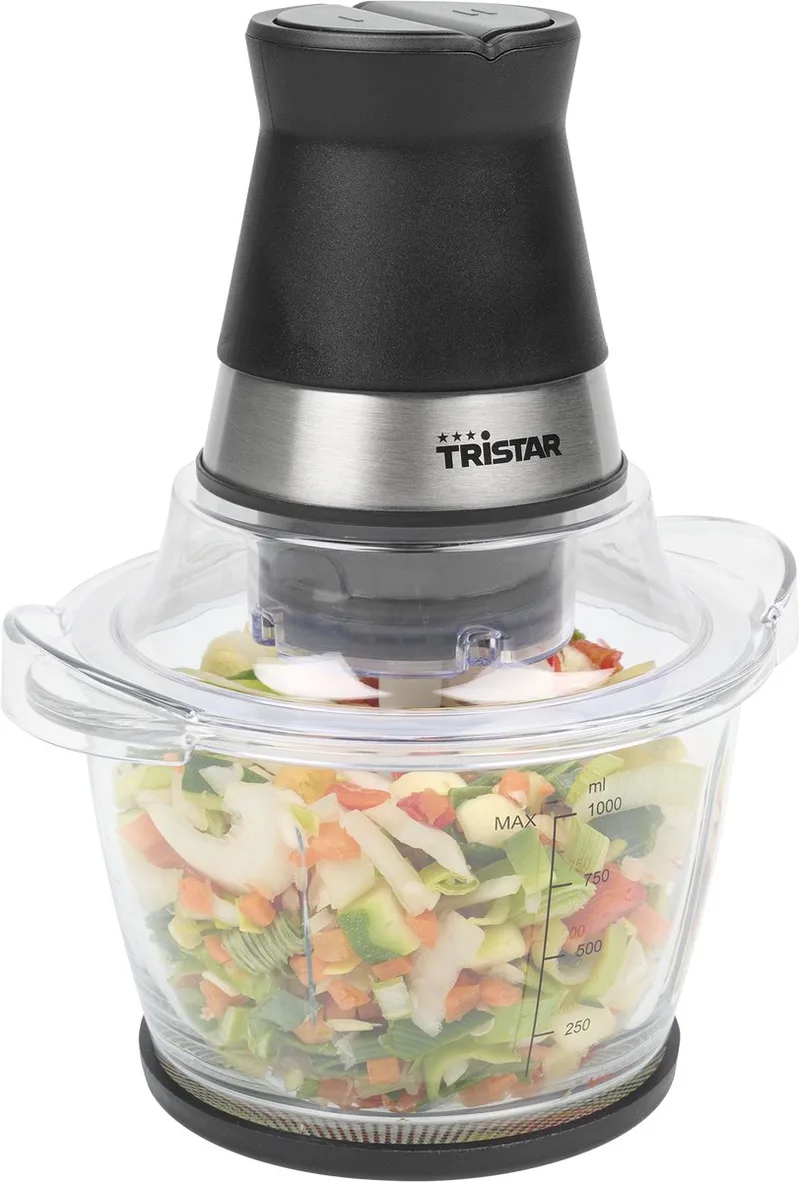 BL-4024 - Hakmolen - 1L glazen kom - 400W von Tristar in Schwarz – Produktfoto 1 von 2