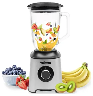 Blender - 1000W - BL-4489 - Glazen Kan - 1.5 Liter inhoud de Tristar en Argent – photo produit 2 sur 2
