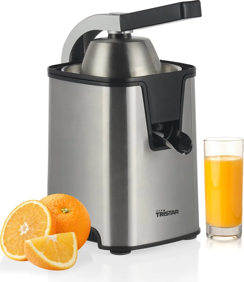 Citruspers Elektrisch - CP-3009 - 350W - Incl. 2 perskegels, pulpfilter, druppelstop, pershendel - RVS by Tristar in Staal – product photo