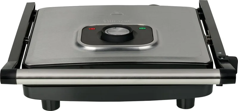 Contact grill – Panini Grill XXL (30*26 CM Bakplaat) - Grote Bakplaat Groot - Regelbare thermostaat - tosti apparaat– Zwart/RVS - multifunctioneel- contactgrill by Tristar in Black – product photo