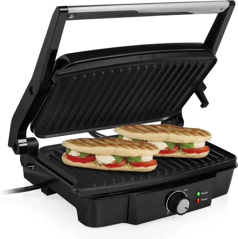 Contactgrill - GR-2852 - 1500W - Tosti apparaat - 28x17cm bakoppervlak - Aluminium by Tristar in Black – product photo 1 of 2