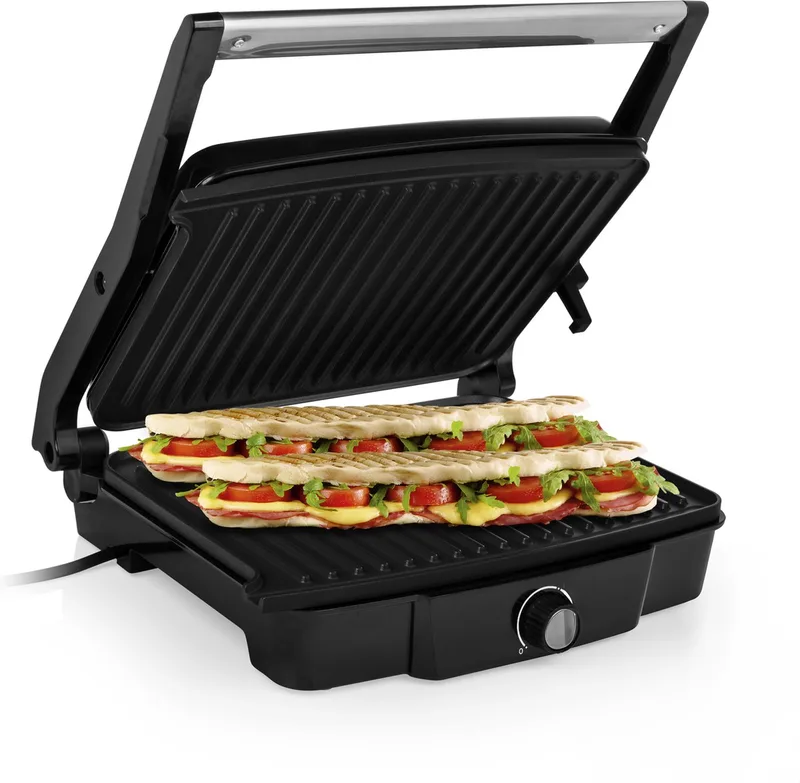 Contactgrill - GR-2853 - 2000W - Tosti apparaat - 29,7x23,5cm bakoppervlak - Aluminium von Tristar in Schwarz – Produktfoto