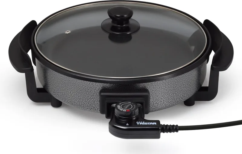 Elektrische hapjespan 1500W - PZ-2963 - Ø30cm Deksel - Maximale temperatuur 280⁰ C - PFAS-vrij de Tristar en Noir – photo produit 1 sur 2