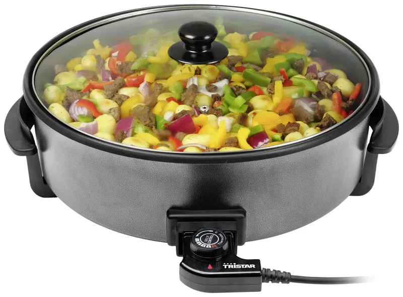 Elektrische hapjespan 1500W - PZ-9145 - Ø40cm Deksel - Maximale temperatuur 250⁰ C från Tristar i Svart – produktbild 2 av 2