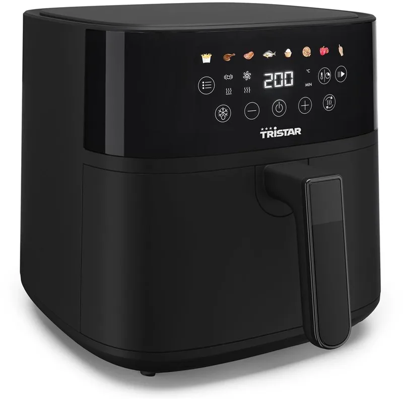 FR-9060 Digitale Airfryer 6L – 1700W – LED Touchscreen – 8 Programma’s – PFAS‑vrij – Voorverwarmen & Schudherinnering von Tristar in Schwarz – Produktfoto 1 von 3