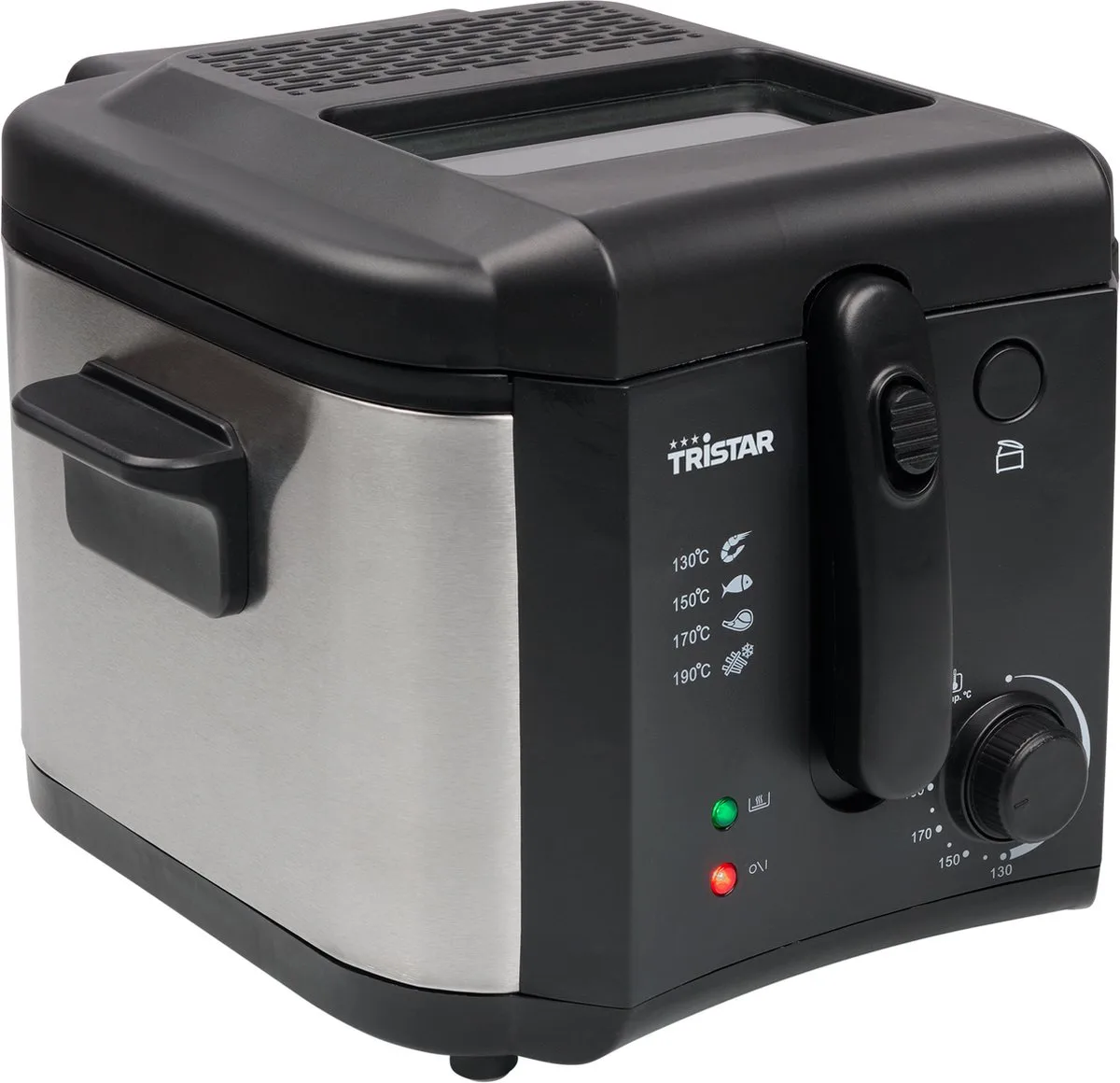 Frituurpan 2.5 liter - FR-6878 - Friteuse 1600W - Inklapbaar handvat - Zwart de Tristar en Staal, Noir – photo produit