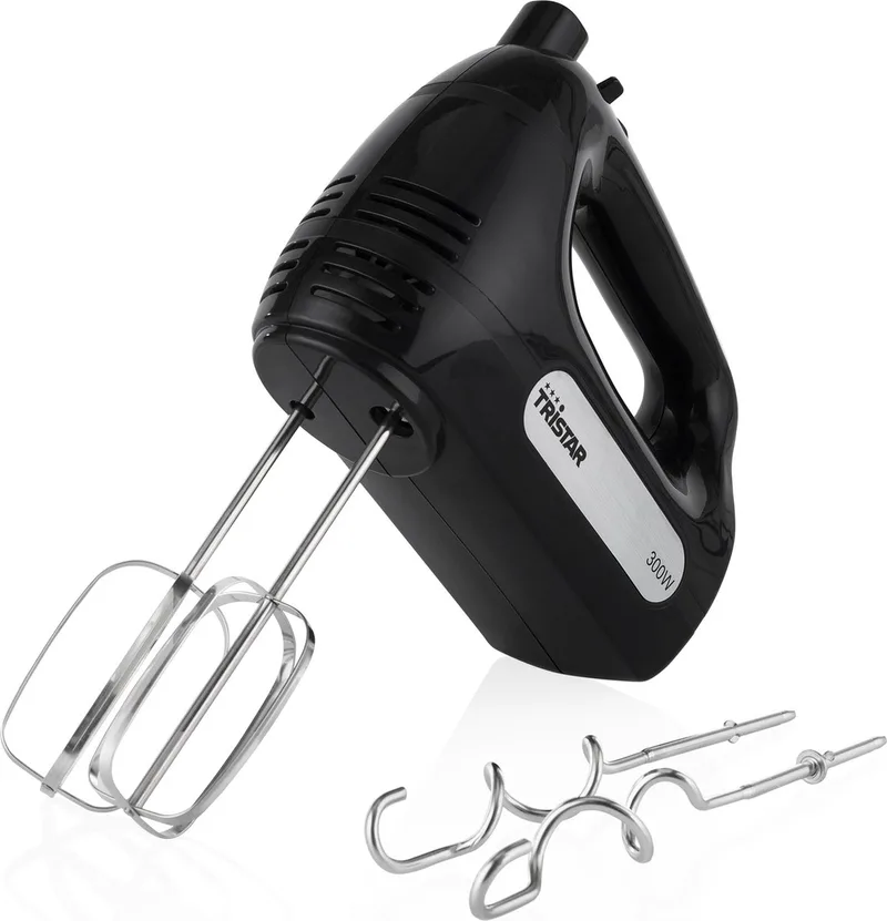 MX-4201 - Handmixer 300W - 6 snelheden - Turbo functie - Deeghaken en Gardes by Tristar in Black – product photo 1 of 2