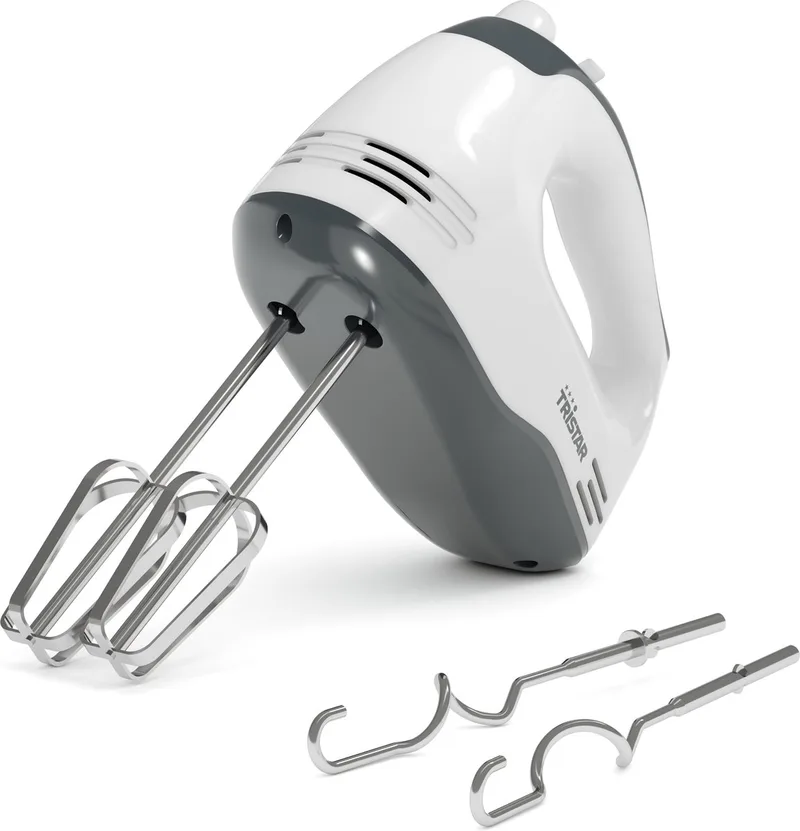 MX-4203 - Handmixer 200W - 5 snelheden - RVS kloppers en deeghaken - Wit by Tristar in Wit Grijs – product photo 1 of 2