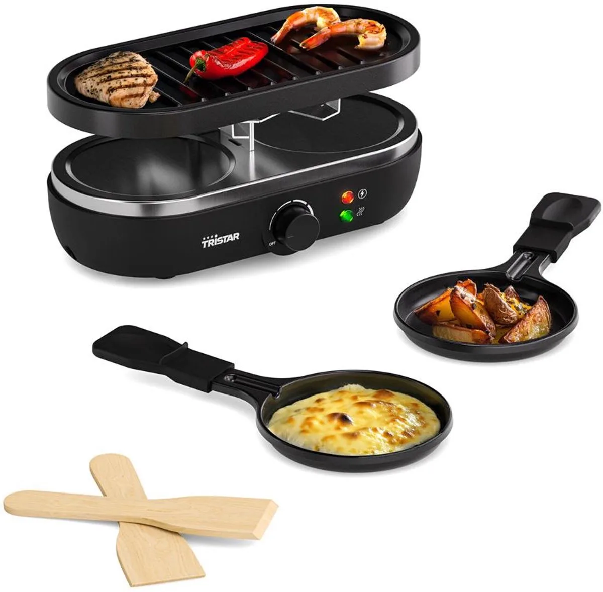 PD-9053 Raclette Mini – Voor 2 Personen – Compact & Gebruiksvriendelijk de Tristar en Noir – photo produit
