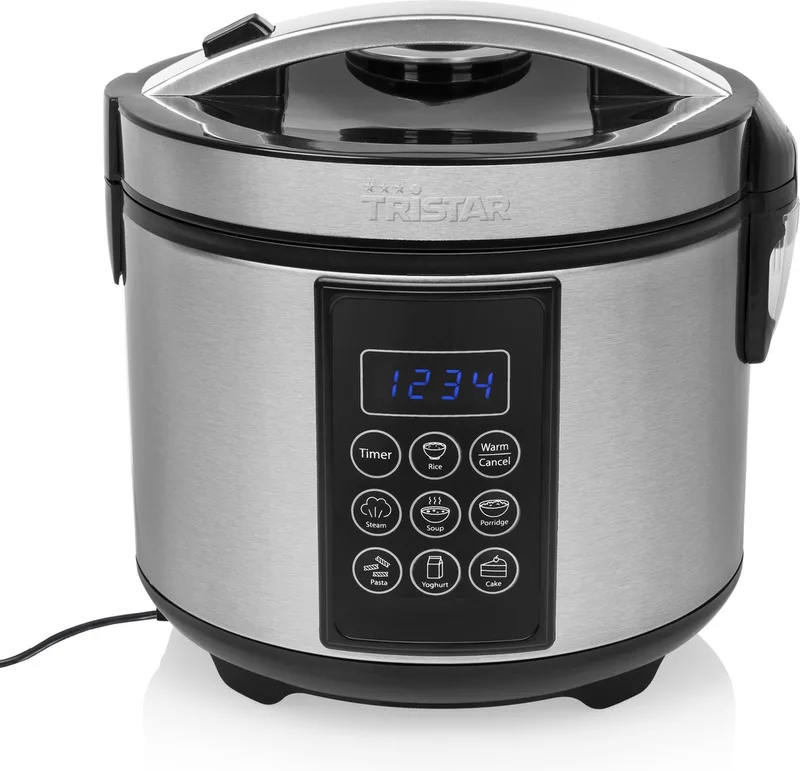 RK-6132 - Rijstkoker Multicooker - 500W - 1,5 Liter - 7 Programma's - Warmhoudfunctie de Tristar en Rvs – photo produit 1 sur 2