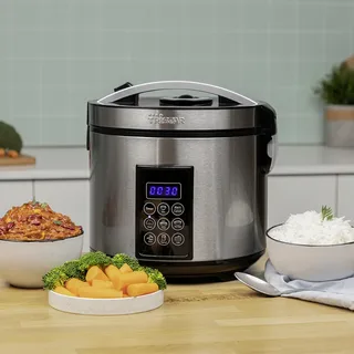 RK-6138 - Rijstkoker Multicooker - 900W - 2,2 Liter - 7 programma's - Warmhoudfunctie von Tristar in Rvs – Produktfoto 2 von 3