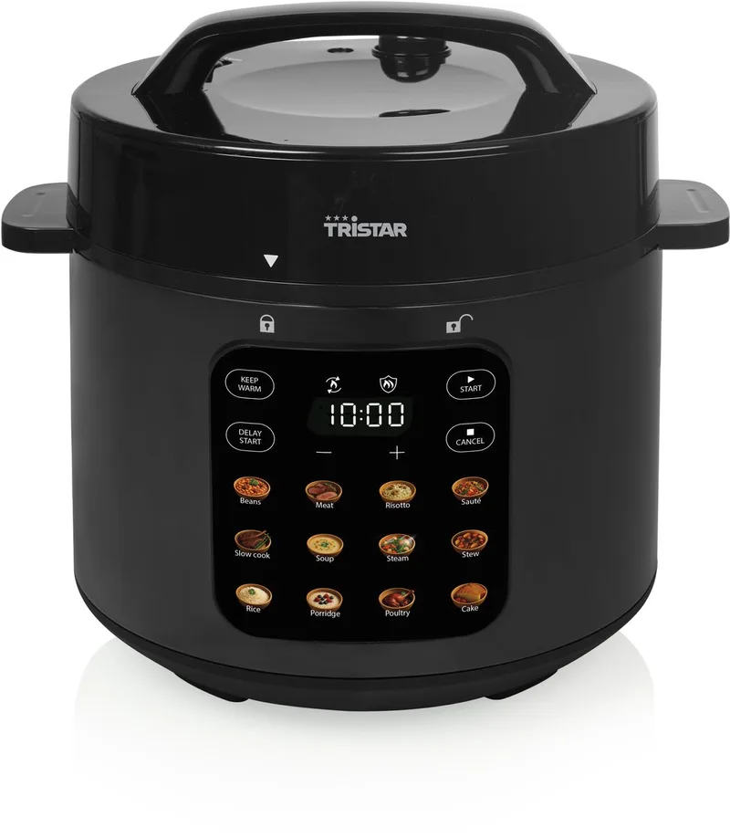RK-6160 - Rijstkoker met stomer - Multicooker - Slowcooker - Snelkookpan - 6L - 1000W fra Tristar i Sort – produktbillede