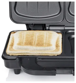 SA-3060 - Tosti apparaat 900W - Voor 2 tosti's met schelpvorm - Anti aanbaklaag fra Tristar i Sort – produktbillede 2 af 2