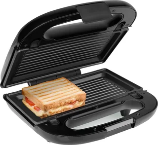 Tosti apparaat - SA-3071 - 750W - Voor tosti's en wafels - PFAS-Vrij - Anti aanbaklaag van Tristar in Zilver – productfoto 1 van 2