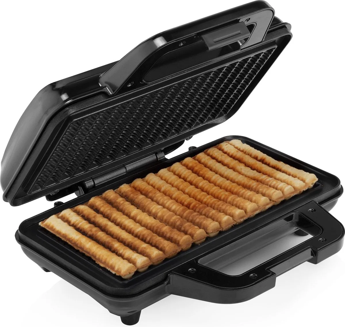 Wafelijzer - WF-1171 - 1000W - 15 wafelfrietjes - Anti aanbaklaag - PFAS-vrij van Tristar in Zilver – productfoto
