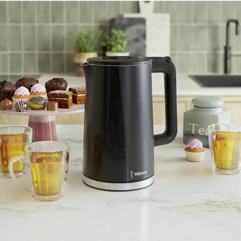 Waterkoker WK-3407 - 2200W - 1,7L - Dubbelwandig von Tristar in Schwarz – Produktfoto 2 von 3