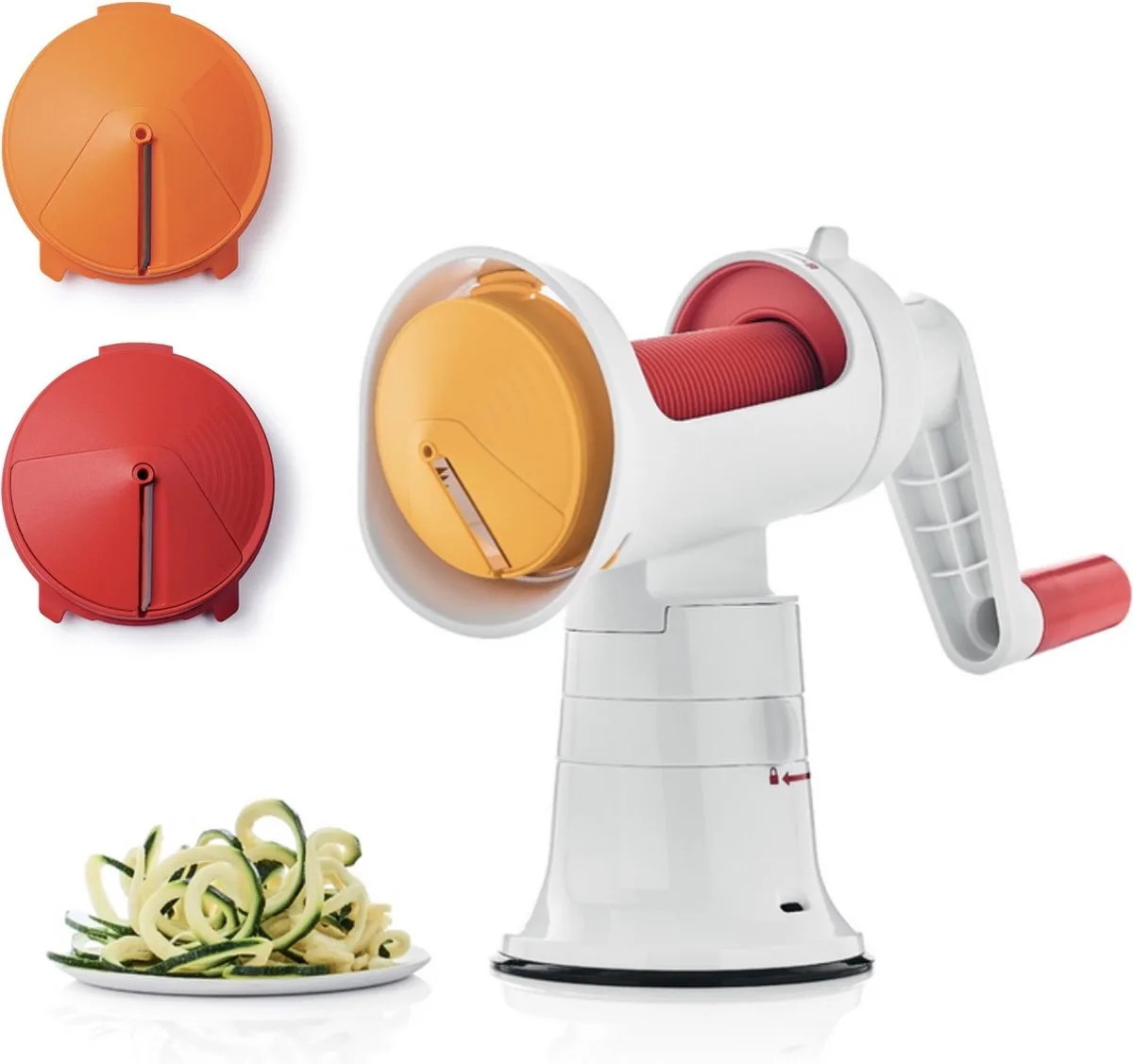 Adaptachef Spiralizer met spaghettisnijder, tagliatellesnijder en spiraalsnijder van Tupperware in Oranje – productfoto