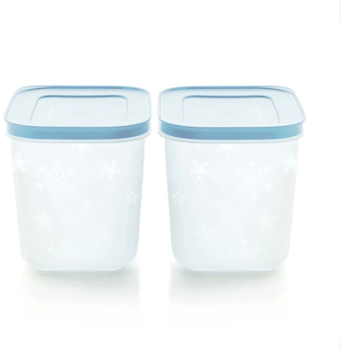 diepvriesdozen set van 2 (1.1 liter inhoud per stuk) van Tupperware in Transparant, Blauw – productfoto