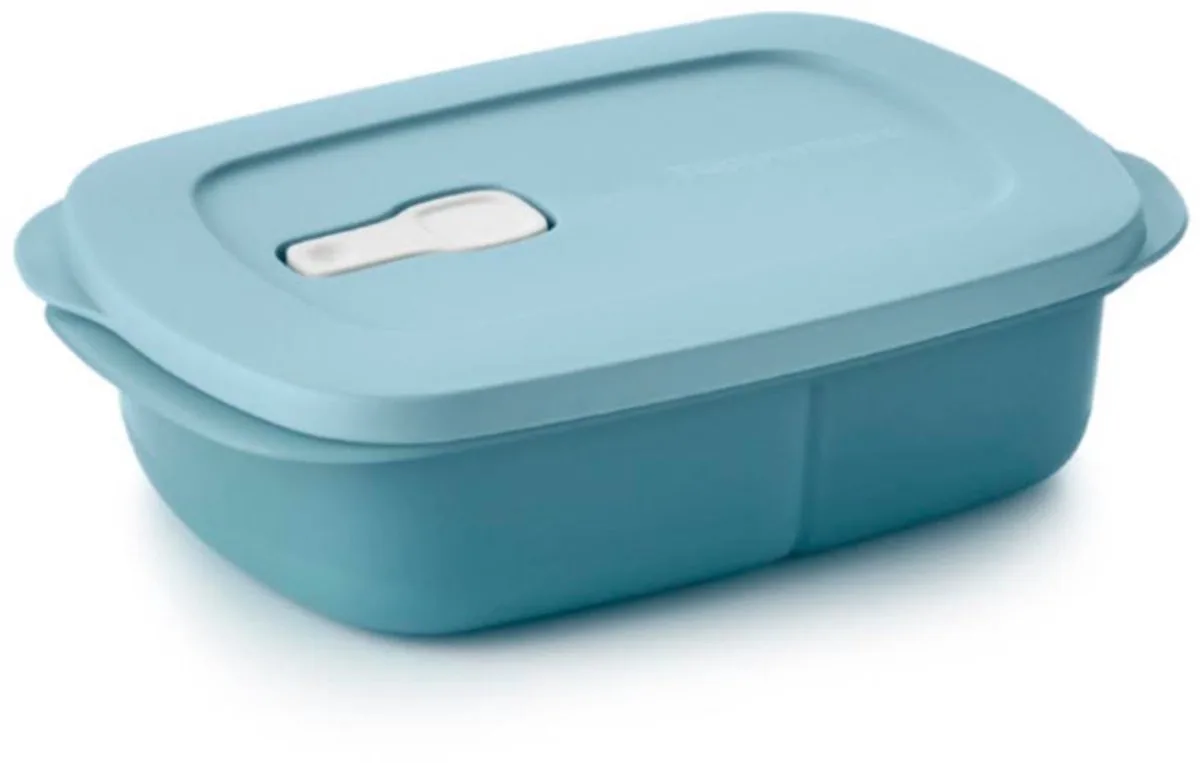 Drievaksdoos (lunchbox), Magnetronbestendig, Lekvrij by Tupperware in Orange, Light blue – product photo