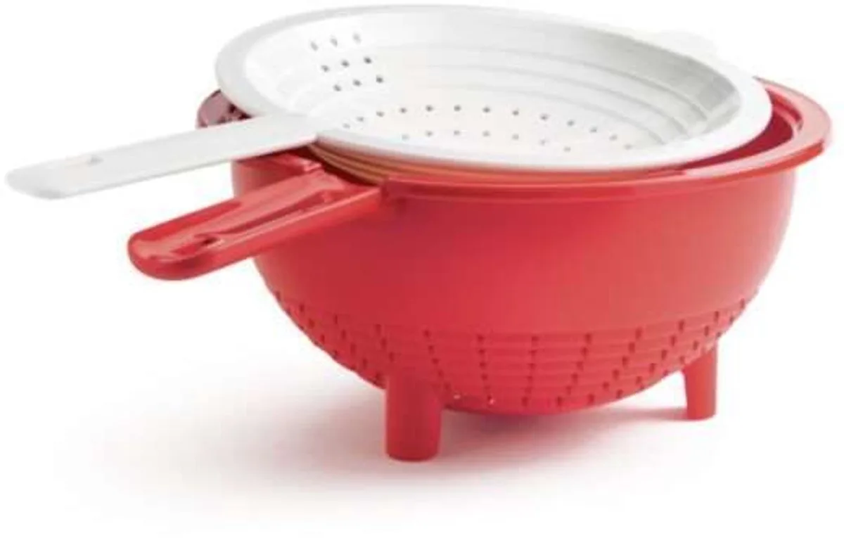 Duo vergiet van Tupperware in Geel-wit – productfoto