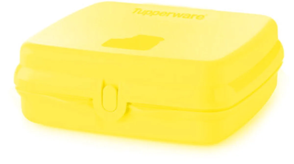 Eco Sandwichdoos Vierkant | Snackie Broodtrommel från Tupperware i Gul – produktbild