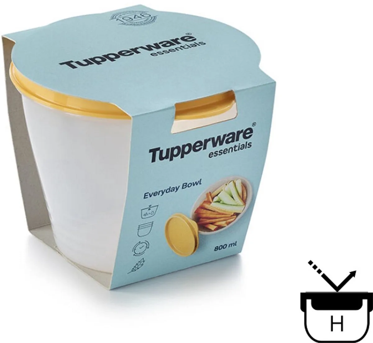 Essentials Everyday Bowl - Vershoudkom Met Deksel - 800 ml från Tupperware i Gul – produktbild