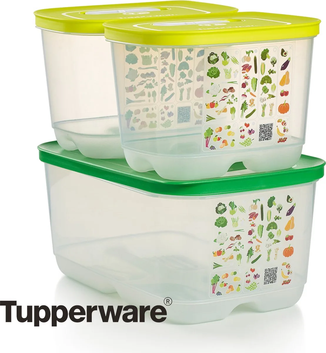 FridgeSmart - 3-delig - 4,4L Inhoud - Vershoudbakjes - Groen van Tupperware in Groen 3-delig – productfoto