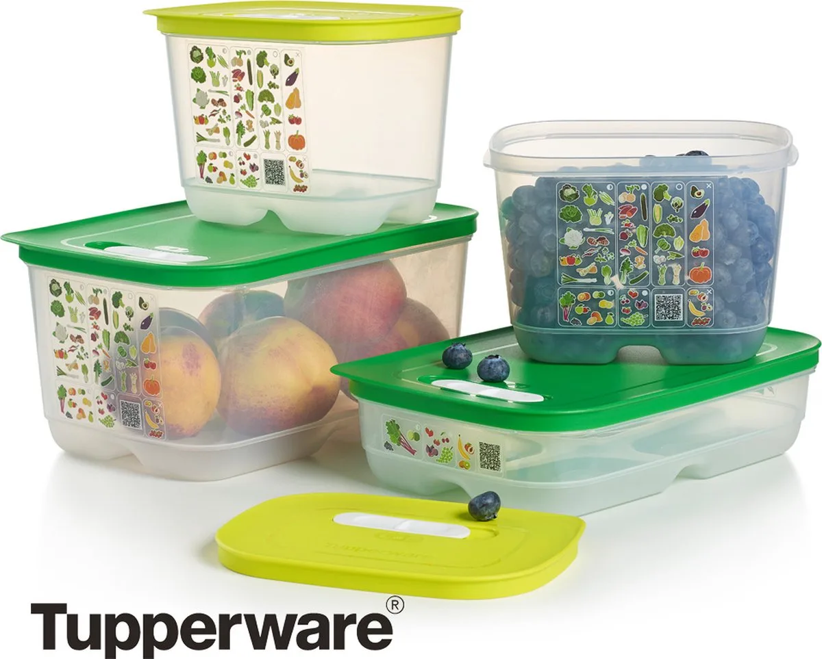 Fridgesmart - 4-delig - 4,4L Inhoud - Vershoudbakjes - Groen von Tupperware in Groen 4-delig – Produktfoto