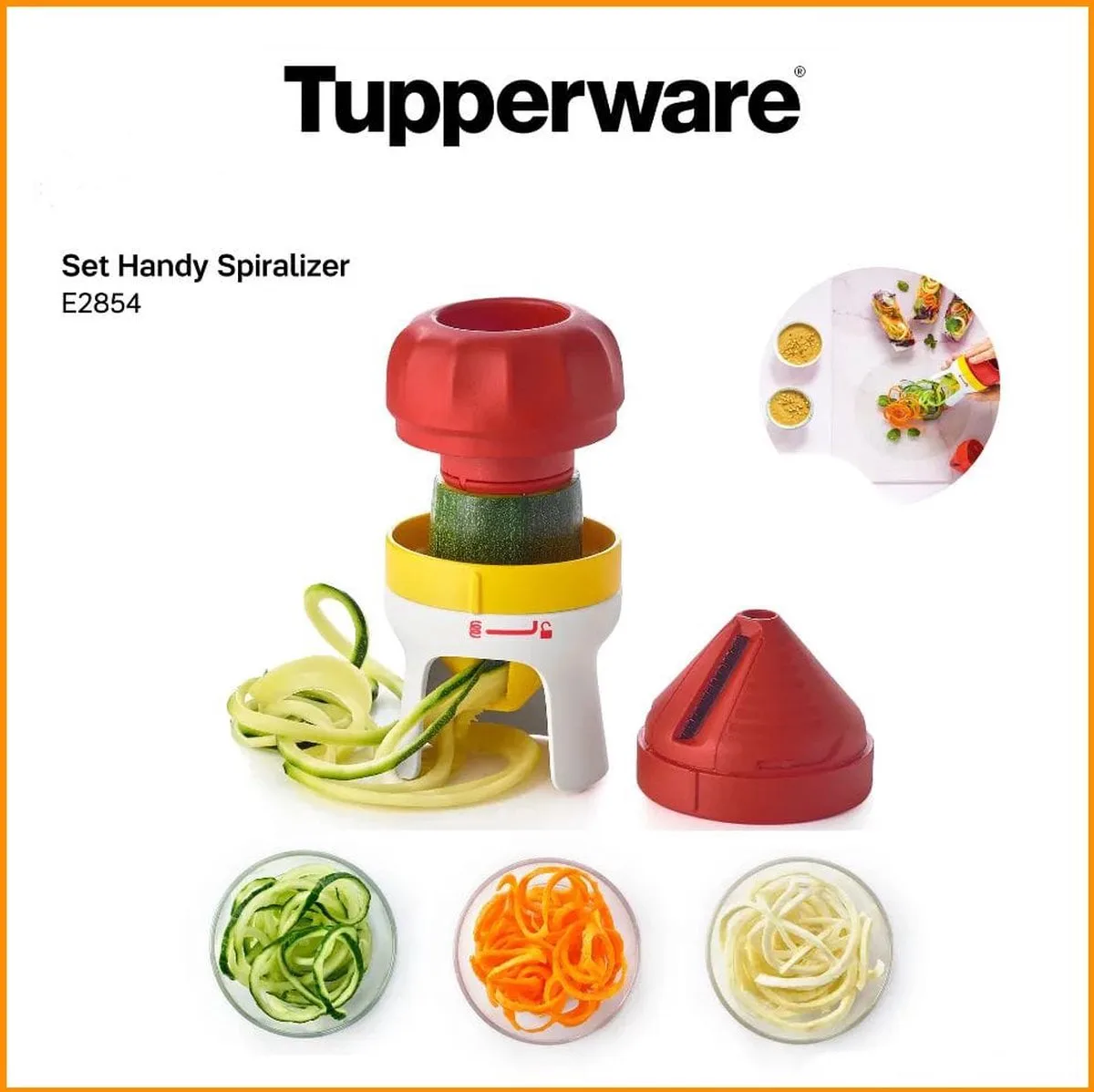 groenten spiraalsnijder - tagliatelli - spaghetti (set) van Tupperware in Wit – productfoto