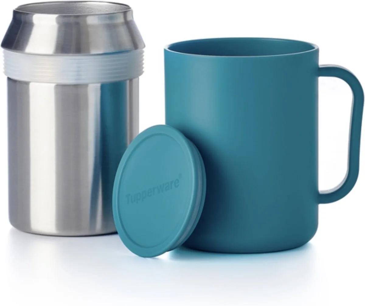 Iso Coffee Mug van Tupperware in Groenblauw – productfoto