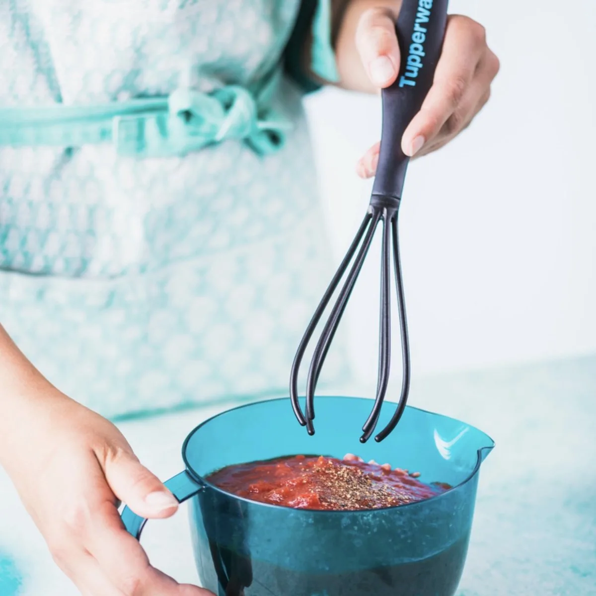 microcook maatkan 1L fra Tupperware i Turkis – produktbillede