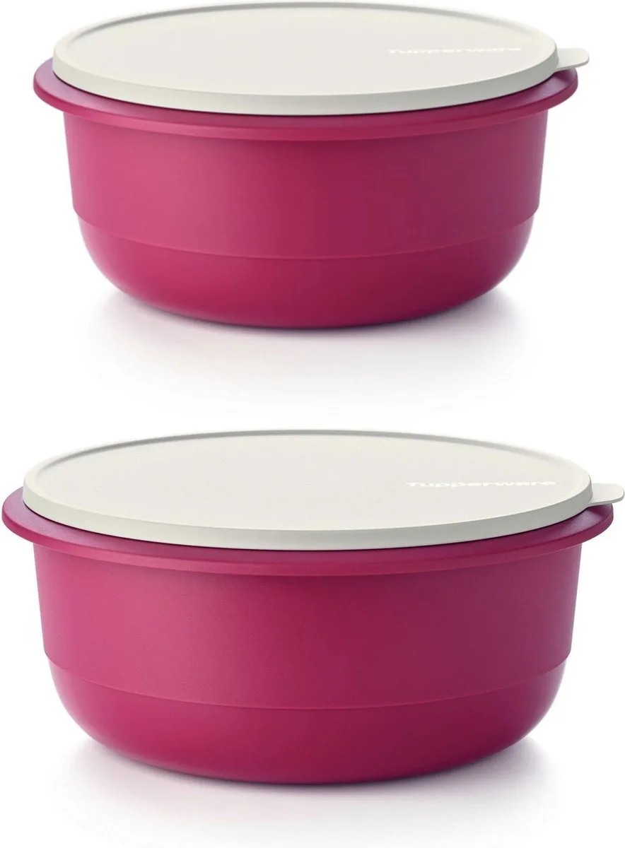 mix en mengkom set van 1l en 2l van Tupperware in Paars, Wit – productfoto